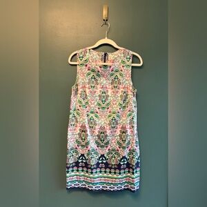 Artisan NY Sleeveless Shift Dress, Paisley Medallion Print Women's Size 8